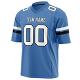 Custom Electric Blue White Solid Colour Football Jersey