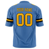 Custom Electric Blue Gold Solid Colour Football Jersey