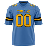 Custom Electric Blue Gold Solid Colour Football Jersey