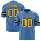 Custom Electric Blue Gold Solid Colour Football Jersey