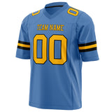 Custom Electric Blue Gold Solid Colour Football Jersey