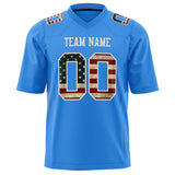 Custom Electric Blue Cream Solid Colour Football Jersey