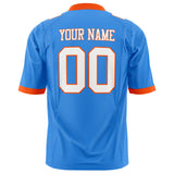 Custom Electric Blue White Solid Colour Football Jersey