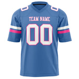 Custom Electric Blue White Solid Colour Football Jersey