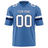 Custom Electric Blue White Solid Colour Football Jersey