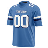 Custom Electric Blue White Solid Colour Football Jersey