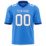 Custom Electric Blue White Solid Colour Football Jersey