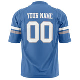 Custom Electric Blue White Solid Colour Football Jersey