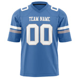 Custom Electric Blue White Solid Colour Football Jersey