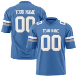 Custom Electric Blue White Solid Colour Football Jersey