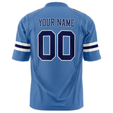 Custom Electric Blue Navy Solid Colour Football Jersey