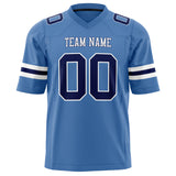 Custom Electric Blue Navy Solid Colour Football Jersey