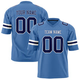 Custom Electric Blue Navy Solid Colour Football Jersey