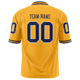 Custom Gold Navy Solid Colour Football Jersey