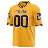 Custom Gold Navy Solid Colour Football Jersey