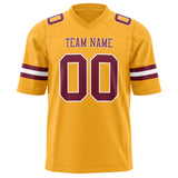 Custom Gold Maroon Solid Colour Football Jersey