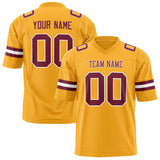 Custom Gold Maroon Solid Colour Football Jersey