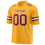 Custom Gold Maroon Solid Colour Football Jersey