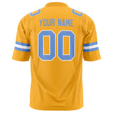 Custom Gold Light Blue Solid Colour Football Jersey