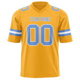 Custom Gold Light Blue Solid Colour Football Jersey