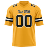 Custom Gold Black Solid Colour Football Jersey