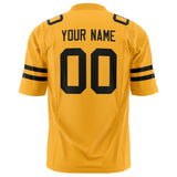 Custom Gold Black Solid Colour Football Jersey