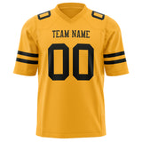 Custom Gold Black Solid Colour Football Jersey