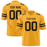 Custom Gold Black Solid Colour Football Jersey