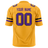 Custom Gold Purple Solid Colour Football Jersey