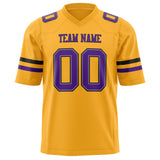 Custom Gold Purple Solid Colour Football Jersey