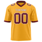 Custom Gold Maroon Solid Colour Football Jersey