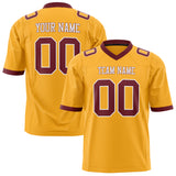 Custom Gold Maroon Solid Colour Football Jersey