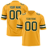 Custom Gold Green Solid Colour Football Jersey