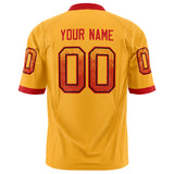 Custom Gold Red Solid Colour Football Jersey