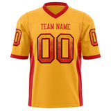 Custom Gold Red Solid Colour Football Jersey