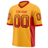 Custom Gold Red Solid Colour Football Jersey