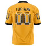 Custom Gold Black Solid Colour Football Jersey