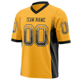 Custom Gold Black Solid Colour Football Jersey