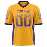 Custom Gold Purple Solid Colour Football Jersey