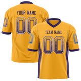 Custom Gold Purple Solid Colour Football Jersey