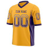 Custom Gold Purple Solid Colour Football Jersey