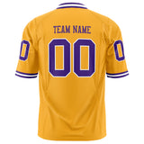 Custom Gold Purple Solid Colour Football Jersey