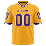 Custom Gold Purple Solid Colour Football Jersey