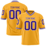 Custom Gold Purple Solid Colour Football Jersey