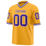 Custom Gold Purple Solid Colour Football Jersey