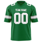 Custom Grass Green White Solid Colour Football Jersey