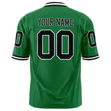 Custom Grass Green Black Solid Colour Football Jersey