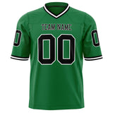 Custom Grass Green Black Solid Colour Football Jersey