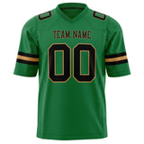 Custom Grass Green Black Solid Colour Football Jersey