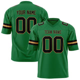 Custom Grass Green Black Solid Colour Football Jersey